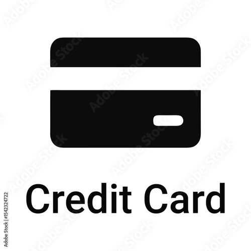 Credit Card Icon – Payment and Banking Symbol in Minimal Flat Vector Style