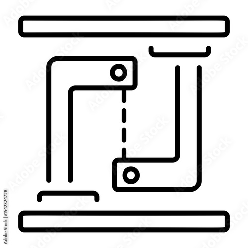 An outline style icon depicting tensegrity structure  