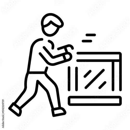 A line style icon showing applied force  