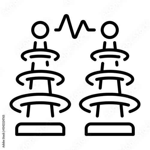 A linear style icon representing tesla coil  