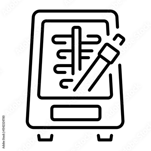 An outline style icon depicting metronome 