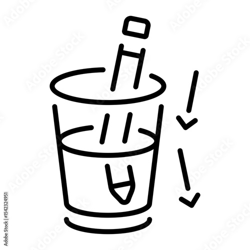 A linear style icon representing light refraction  