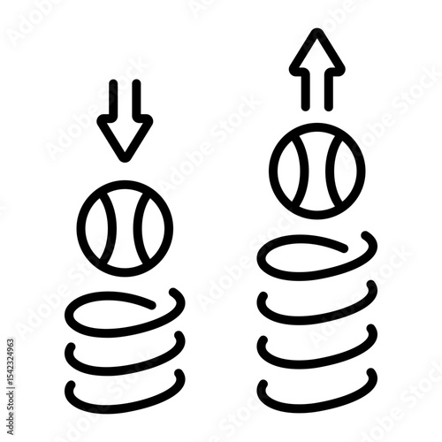 An outline style icon depicting kinetic energy  