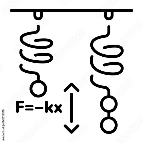 A line style icon showing hooks law  