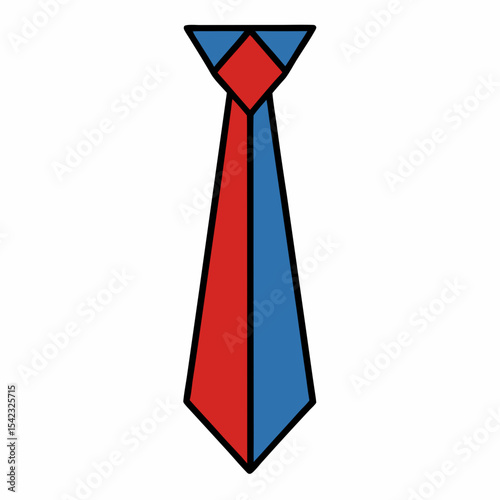 Red and blue necktie icon illustration
