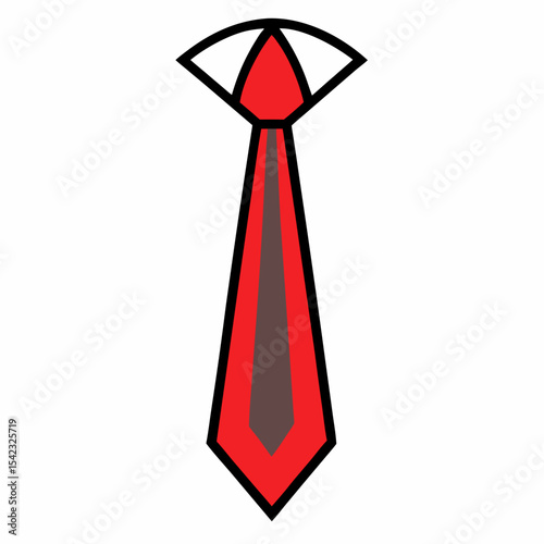 Red necktie icon simple design illustration