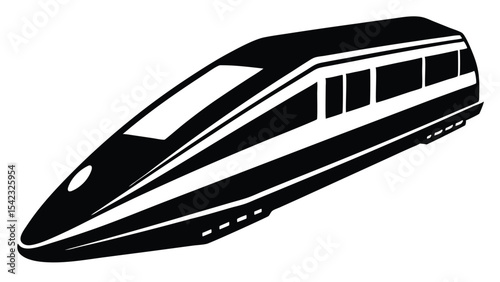 Isolated high speed train icon on white background