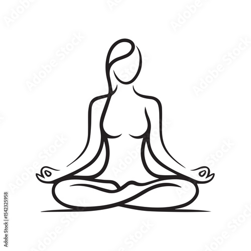 A person is Meditating or doing yoga isolated on white background