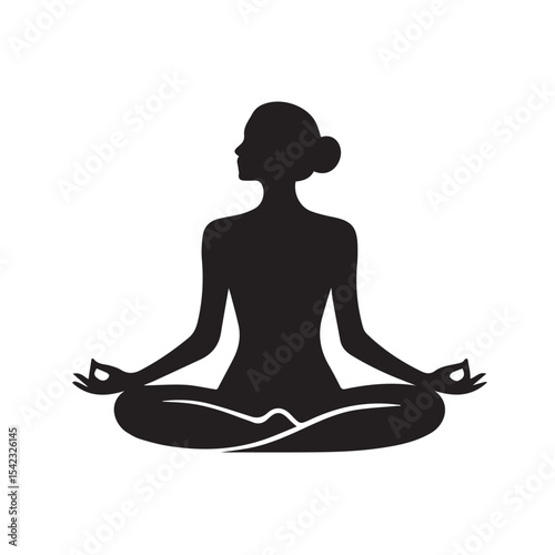 A person is Meditating or doing yoga isolated on white background