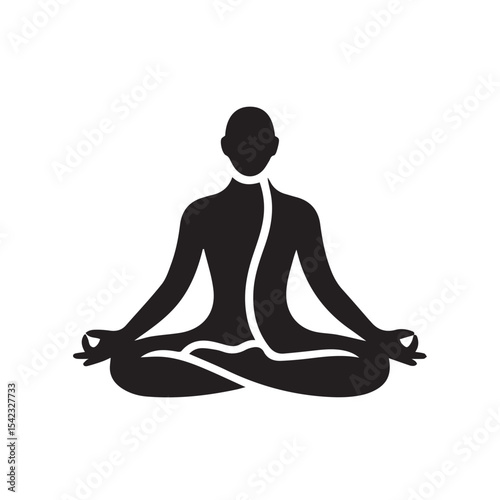  A person is Meditating or doing yoga isolated on white background