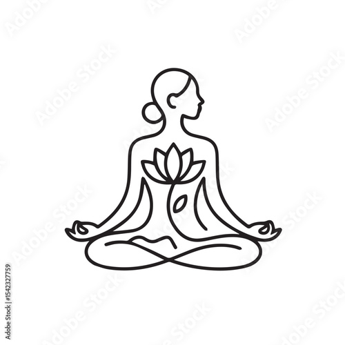  A person is Meditating or doing yoga isolated on white background