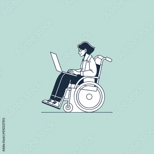 Person in Wheelchair Working on Laptop