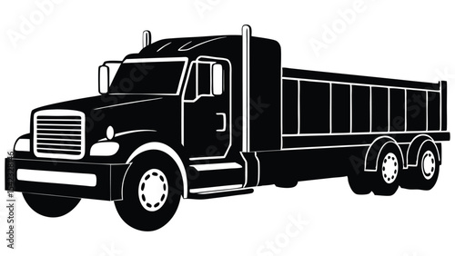 Large dump truck isolated on white background