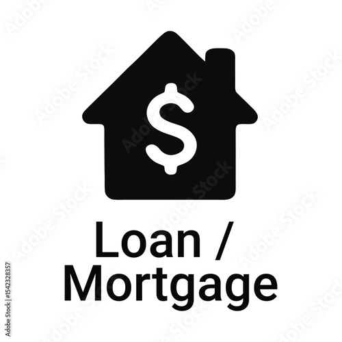 Loan or Mortgage Icon – Finance and Property Credit Concept in Vector