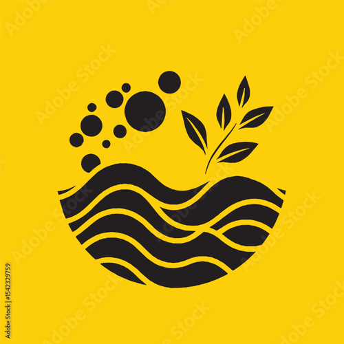 Environmental concept or ecology idea logotype design for branding or corporate identity