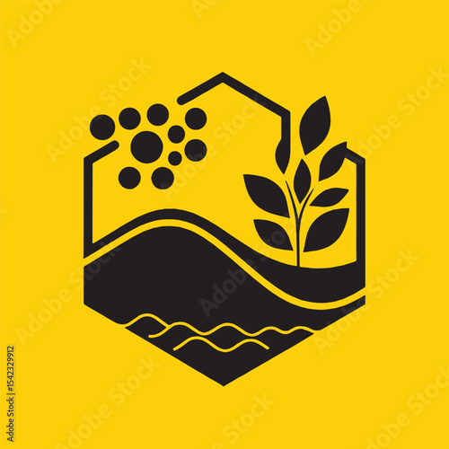 Environmental concept or ecology idea logotype design for branding or corporate identity