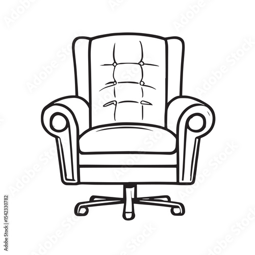 Hand-Drawn Vintage Chair or armchair Design 