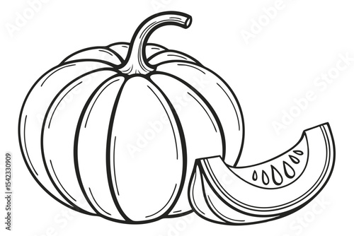 Pumpkin Illustration on White Background