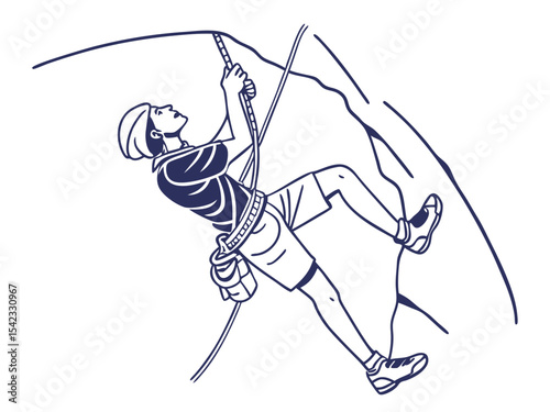 Rock Climber Scaling Wall Symbol of Endurance