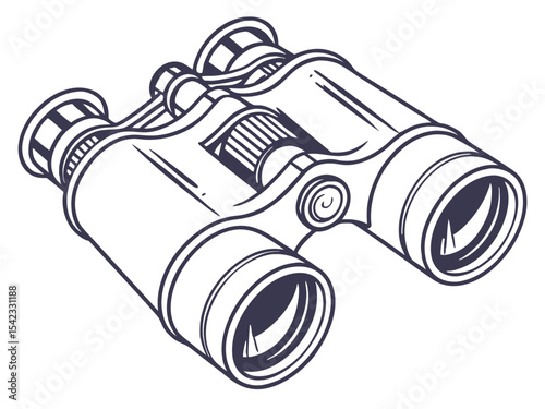Binoculars Sketch for Retro Exploration Theme
