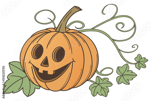 Whole Pumpkin Isolated on White Surface