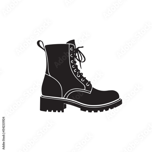 Ladies footwear logotype design isolated on white background