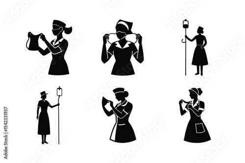 Nurse silhouette bundle design 