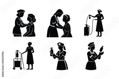 Nurse silhouette bundle design 