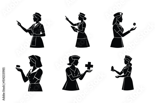 Nurse silhouette bundle design 