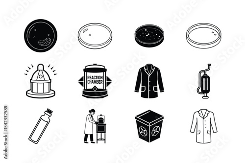 Colorful Illustration of Laboratory Equipment and Apparatus