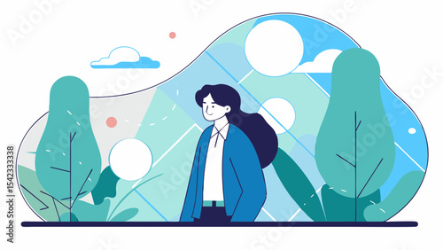Geometric Silhouette of a Beautiful Modern Woman