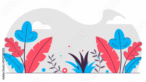 Vibrant Tropical Paradise with Lush Jungle Foliage