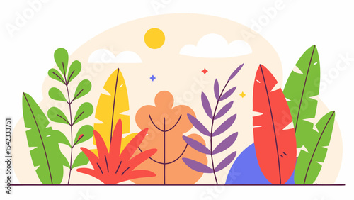 Vibrant Tropical Jungle Background with Lush Greenery