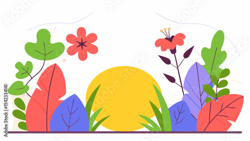 Vibrant Tropical Jungle Scene with Lush Greenery