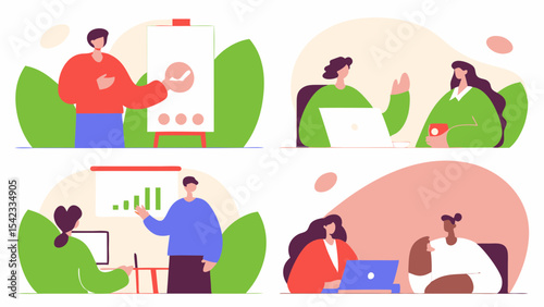 Innovative Business Concept Illustrations: A Scenic Collection for Creative Solutions