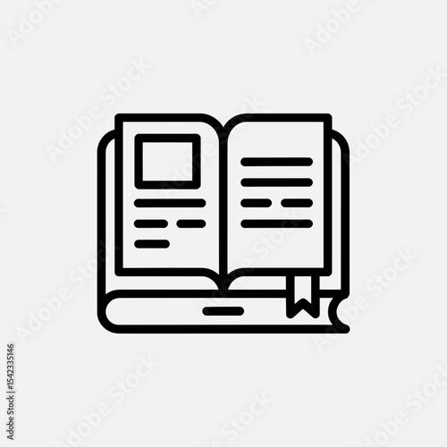 E book icon vector, Education online icon, Electronic book sign
