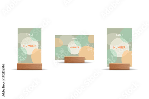 Botanical Table Number  Mockup – Elegant Minimal Wedding or Event Design