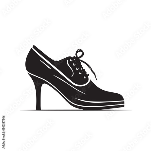 Ladies footwear logotype design isolated on white background