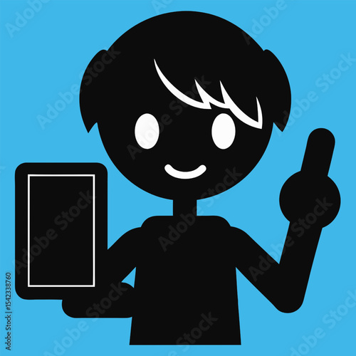 Silhouette of an online shopping gesture