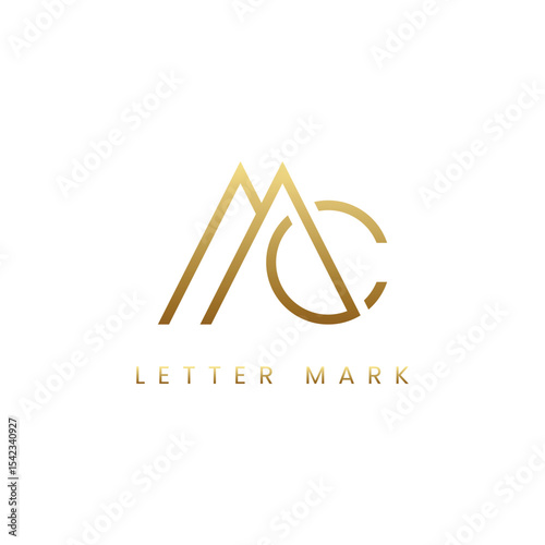 Luxury MC Monogram Logo Design – Golden Gradient Lettermark, Modern Elegant Initials Symbol, Premium Branding Icon.