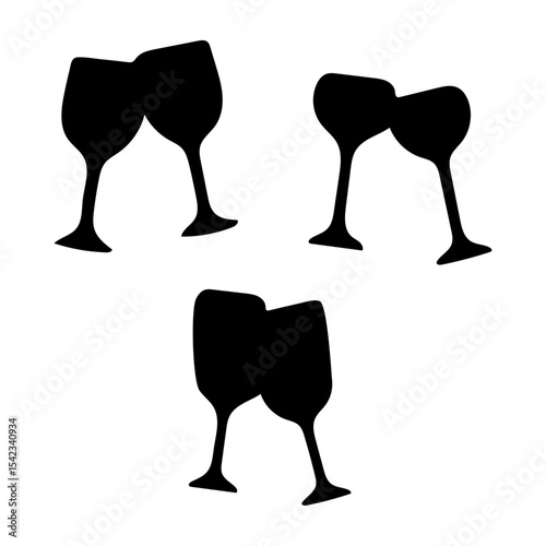 Three different Long-sized bar glasses vector
