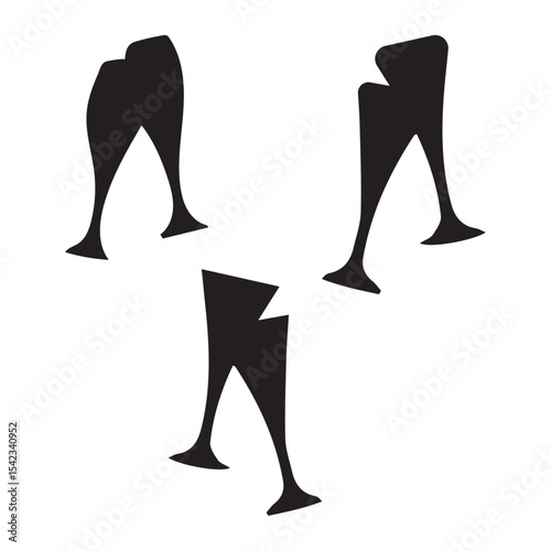 Three different Long-sized bar glasses vector