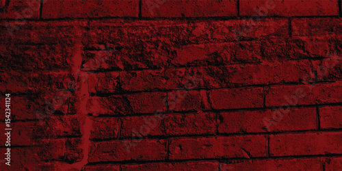 Grungy concrete wall with a vivid red overlay, creating a striking and artistic backdrop ideal for graphic design with dark areas.
