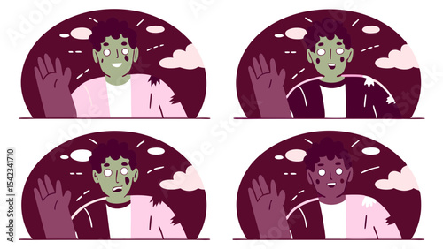 Zombie Halloween Sticker Collection