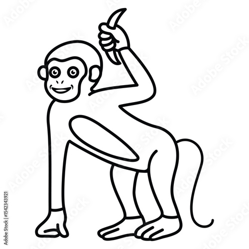 monkey outline icon isloated on a white background