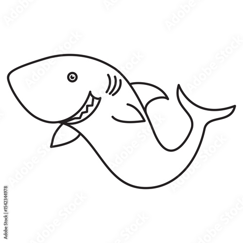 shark outline icon isloated on a white background
