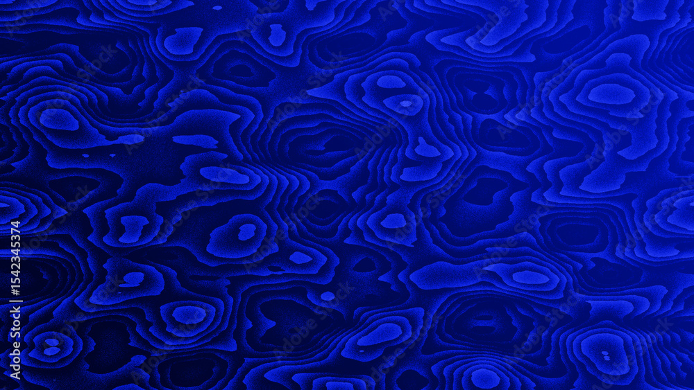 Fototapeta premium Abstract blue contour pattern with luminous details and organic design