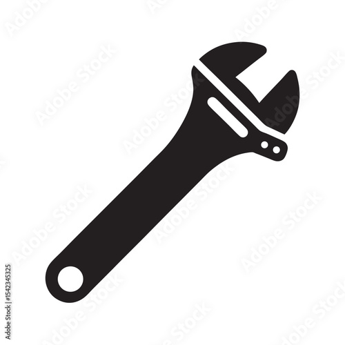 Wrench Silhouette Repair Tool Vector Design