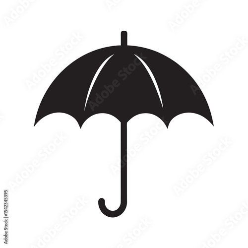 Umbrella Silhouette Rain Protection Icon Design