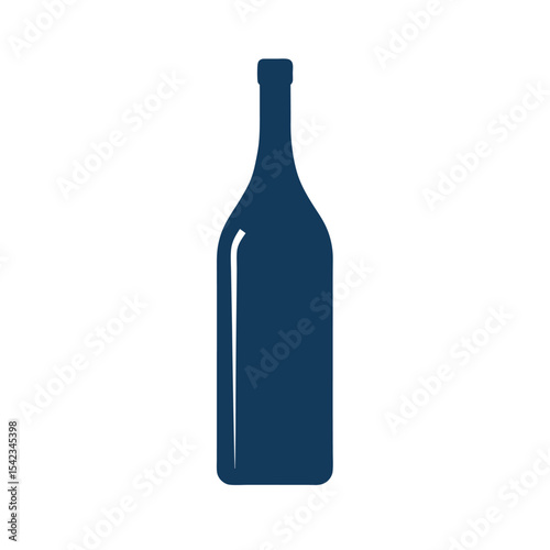 Wine Bottle Silhouette Vector Icon Design